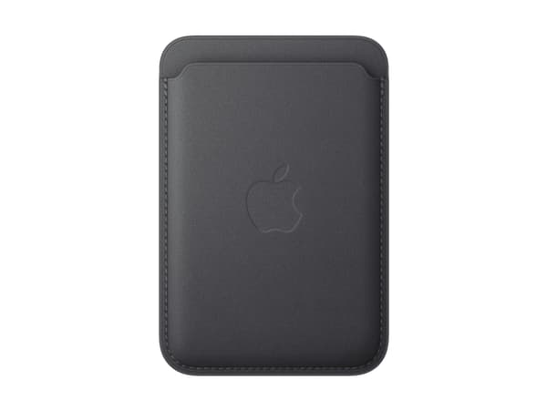 Apple - Plånbok för mobiltelefon/kreditkort - MagSafe-kompatibilitet - mikrotwill, FineWoven - svart