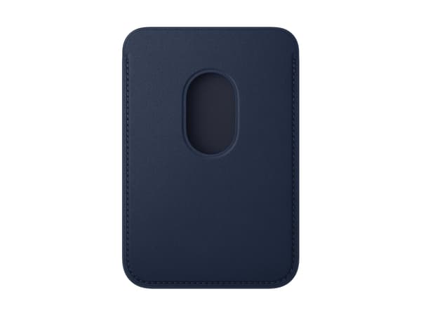Apple - Lomme for mobiltelefon / kredittkort - MagSafe-samsvar - mikrotvill, FineWoven - mørkeblå