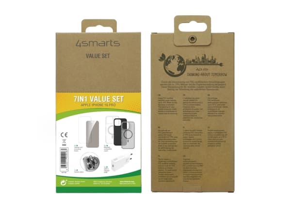 4smarts 541190, Svart, Grå, Transparent, Vit, 9H, Apple, iPhone 16 Pro, 230 g, 45 mm