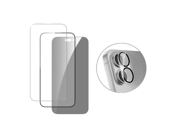 4smarts 541189, musta, harmaa, läpinäkyvä, valkoinen, 9H, Apple, iPhone 16, 240 g, 45 mm