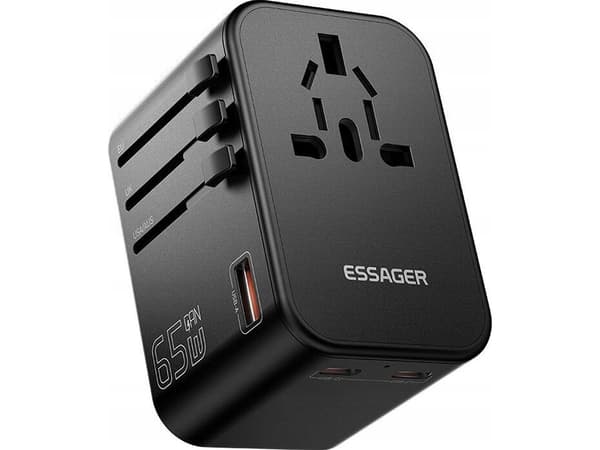 Reiselader, Essager, ECT65-LT01-Z, 65W (svart)