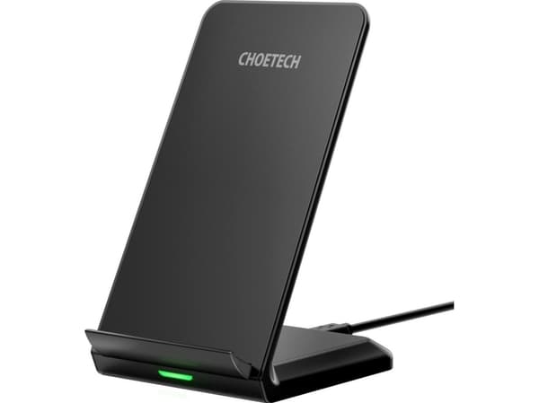 Choetech 10W trådløs induktiv lader med stativ (svart)