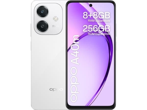 OPPO A40M - 4G smarttelefon - dobbelt-SIM - RAM 8 GB / Internminne 256 GB - microSD slot - LCD-display - 6.67" - 1604 x 720 pixels (90 Hz) - 2x bakka