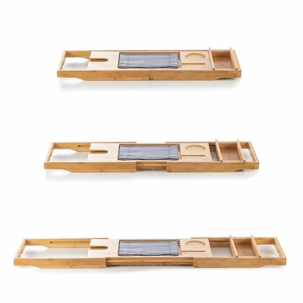 Förlängningsbar badkarsbricka i bambu Trayth InnovaGoods