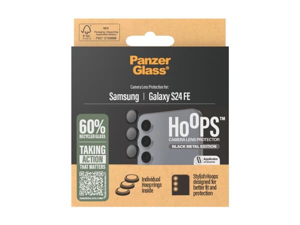 PanzerGlass Hoops - Linsskydd för mobiltelefon - svart - för Samsung Galaxy S24 FE
