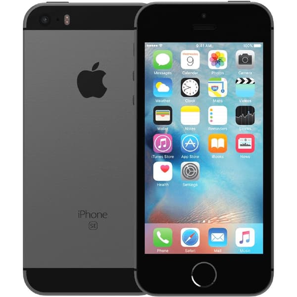 iPhone SE Space grey 128 GB Klass B 100% batteri (refurbished) Grå