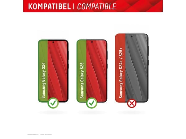 Displex 01906, Samsung, Galaxy S24, Galaxy S25, Torr applicering, Dammresistent, Slagtålig, Reptålig, Transparent, 1 styck