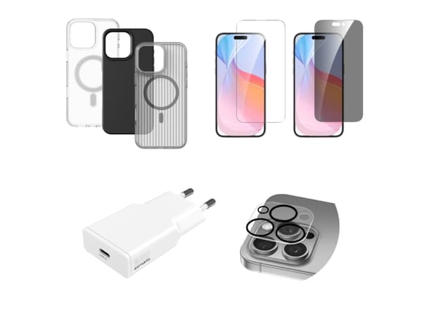 4smarts 541191, Sort, Grå, Gjennomsiktig, Hvit, 9H, Apple, iPhone 16 Pro Max, 240 g, 45 mm