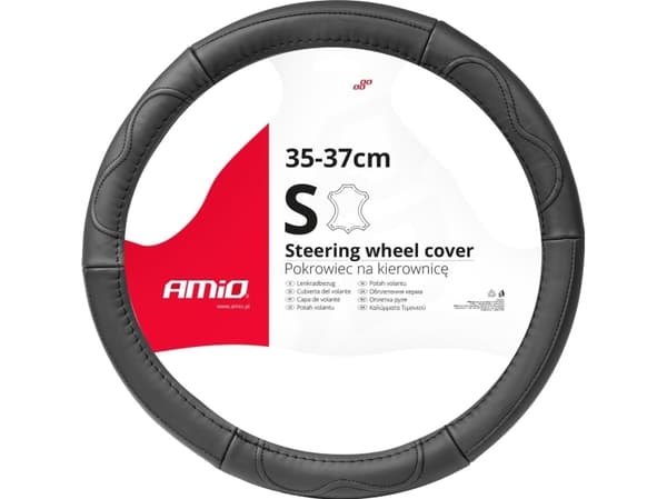 AMiO Skinntrekk bilrattdeksel s 35-37cm swc-49-s amio-03550