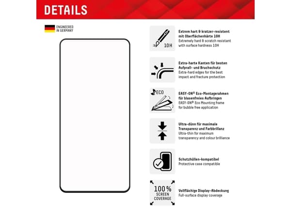 Displex 01784, Samsung, S22/S23, Likaa hylkivä, iskunkestävä, iskunkestävä, iskunkestävä, iskunkestävä, naarmuuntumaton, sirpaleeton, iskunkestävä, m