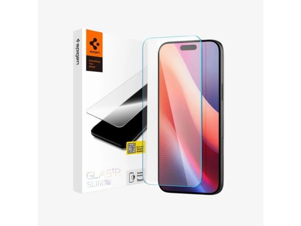 Spigen Glas.tR Slim HD, Apple, iPhone 16 Plus / iPhone 15 Plus, Slagbestandig, Ripebestandig, Gjennomsiktig, 1 stykker