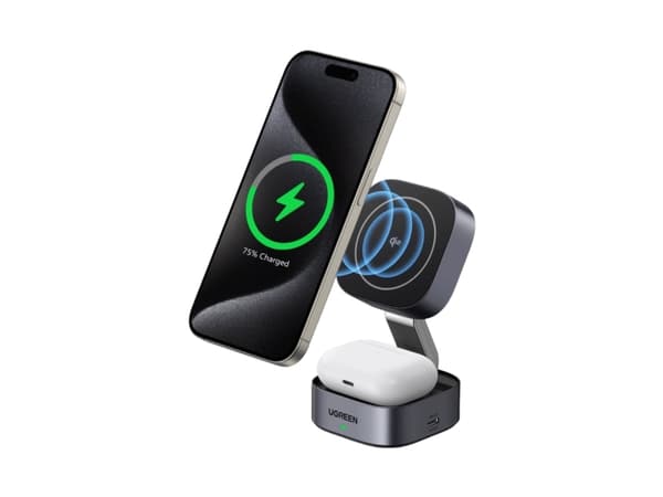 Ugreen 35316, Innendørs, USB, Trådløs lading, Grå Grå
