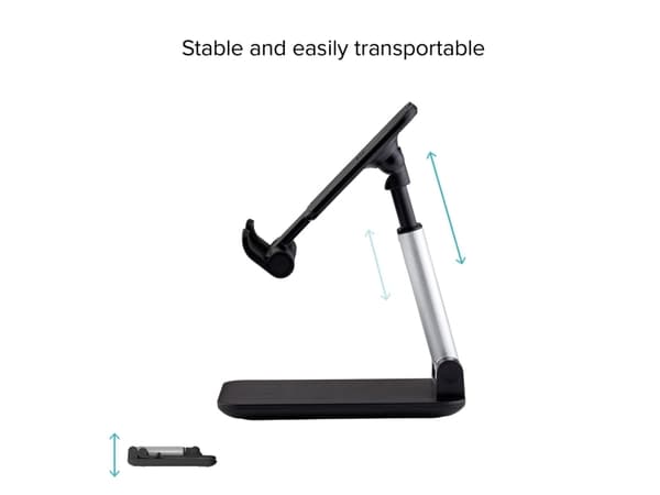 SBS TASTAND, E-bokläsare, Mobiltelefon / smartphone, Surfplatta/UMPC, Passiv hållare, Bord, Svart, Silver