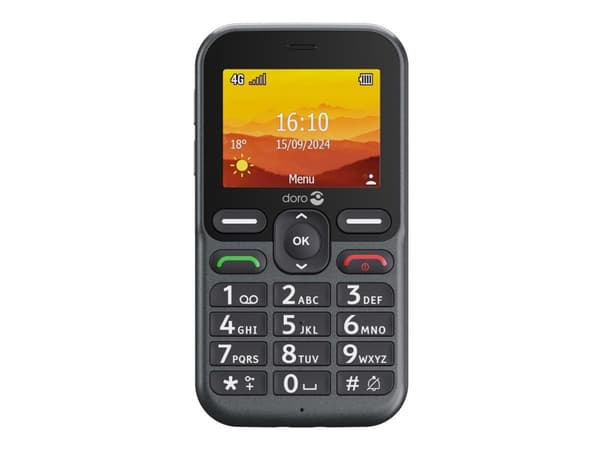 DORO Leva L11 - 4G funksjonstelefon - RAM 64 MB / Internminne 128 MB - microSD slot - LCD-display (TFT) - 320 x 240 piksler (60 Hz) - rear camera 2 M Grafitt