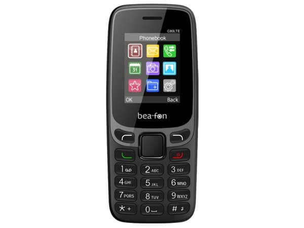 Bea-fon Classic Line C80 - Funksjonstelefon - dobbelt-SIM - LCD-display - 128 x 160 pixler - svart