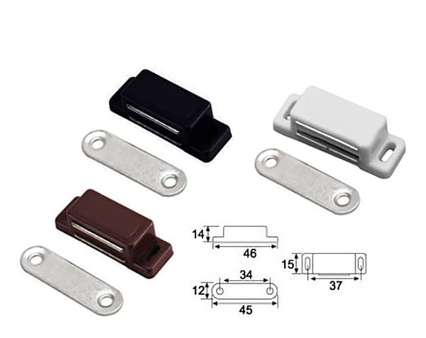 Sats med 32 svarta magnetiska push-to-open-skåpslås