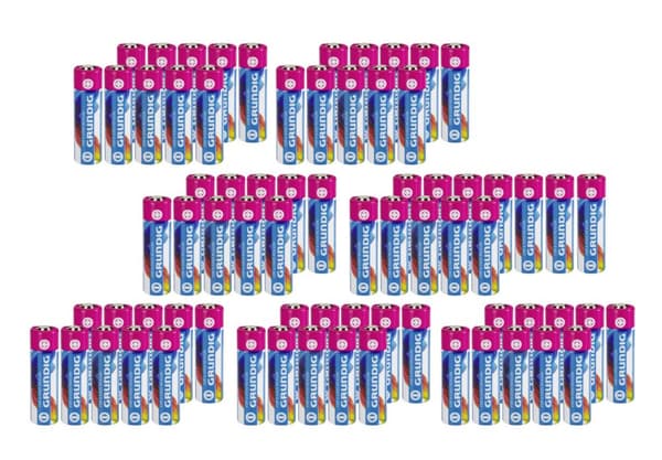 Sats med 72 AA-batterier (Grundig, 2100 mAh, penlites)
