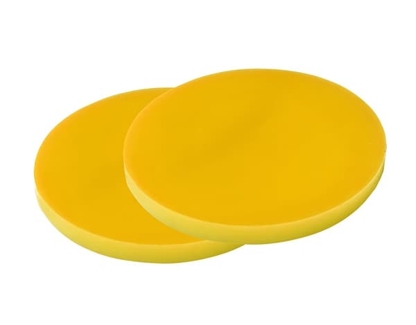 Set med 30 plastskivor (3x30 mm, akryl, PMMA, gul)