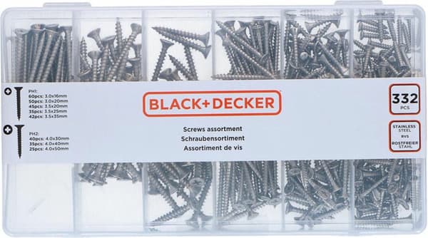 Black and Decker skruesæt (332 styk)