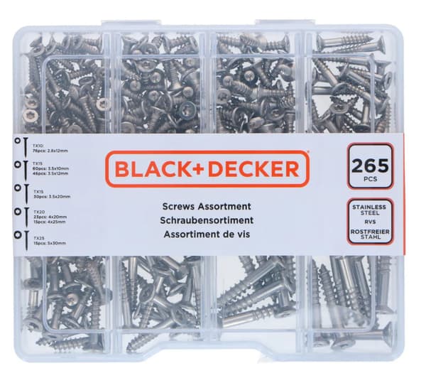 Black and Decker torx skruesæt (265 stk)