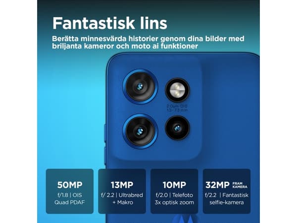 Motorola Edge 50 Neo , 16,1 cm (6.36"), 8 GB, 256 GB, 50 MP, Android 14, Blå