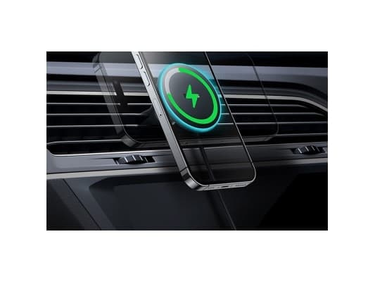 Baseus magnetinis automobilinio telefono laikiklis CW01 prie ventiliacijos tinklelio su automobiliniu įkrovikliu USB-A 15W + 25W - Juodas