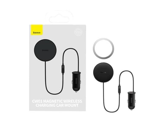 Baseus magnetinis automobilinio telefono laikiklis CW01 prie ventiliacijos tinklelio su automobiliniu įkrovikliu USB-A 15W + 25W - Juodas