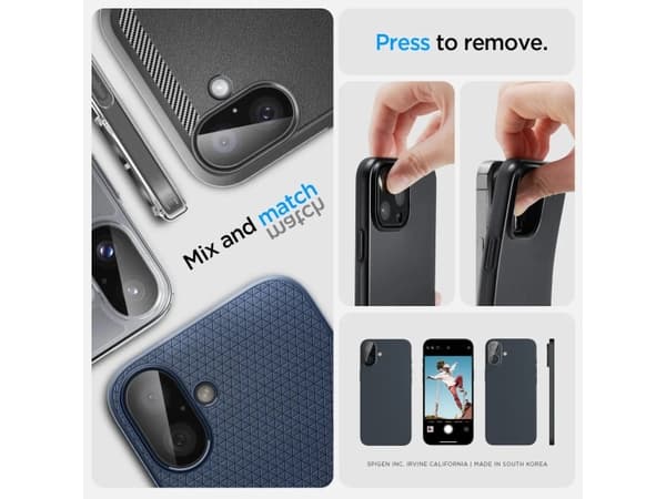 Spigen Glas.tR Optik, Apple, iPhone 16 Plus / iPhone 16, Ridseresistent, Lajittelu, 2 stk