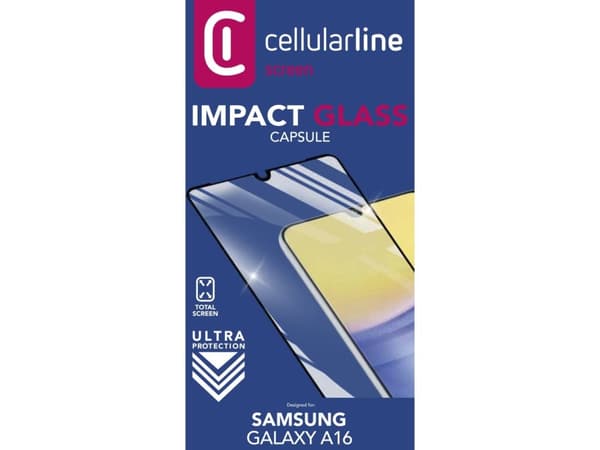 Cellularline TEMPGCABGALA16K, Samsung, Galaxy A16, iskunkestävä, naarmunkestävä, iskunkestävä, läpinäkyvä, 1 kpl
