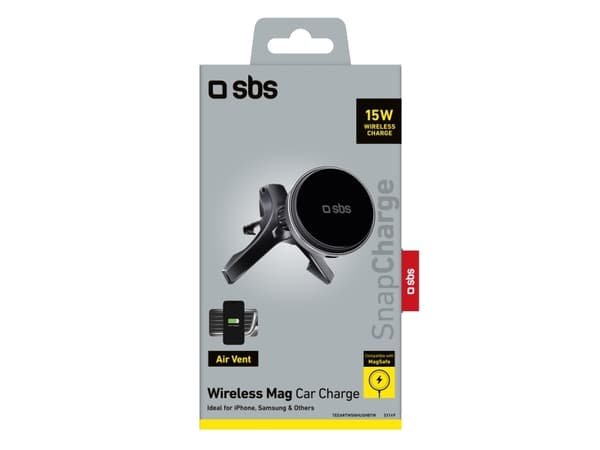 SBS TESUPMAGWIR15W, Mobiltelefon/smarttelefon, Aktiv holder, Bil, Sort