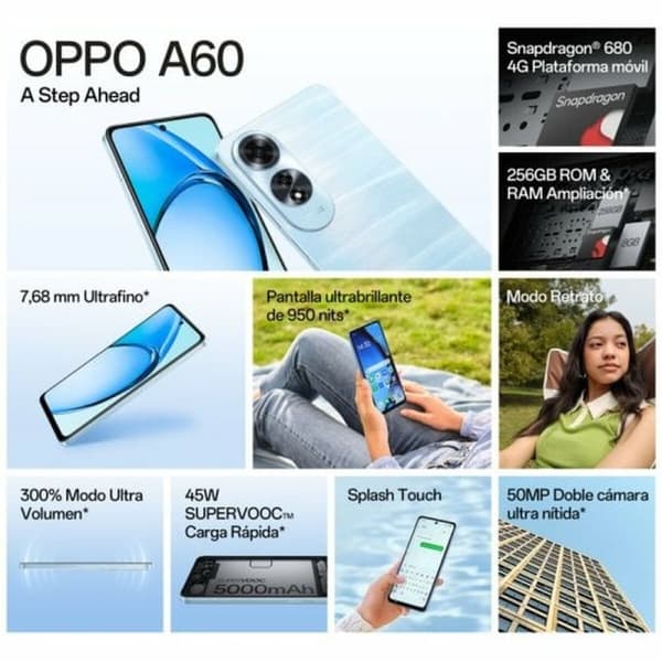 Smartphone Oppo Oppo A60 6,7" Octa Core 8 GB RAM 256 GB Blå