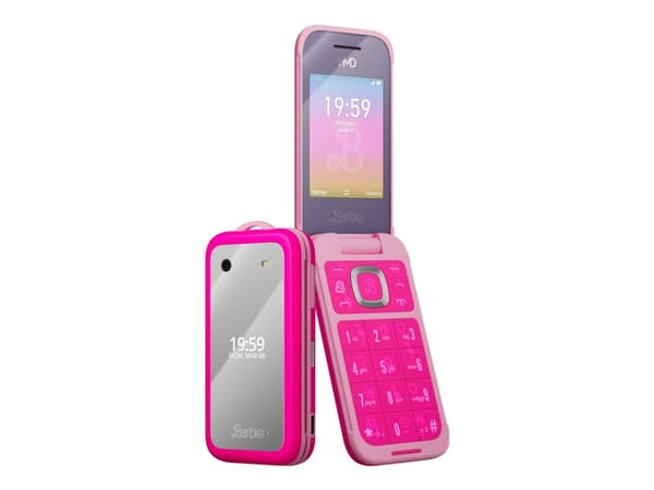 HMD Barbie Phone - 4G funksjonstelefon - dobbelt-SIM - RAM 64 MB / Internminne 128 MB - microSD slot - rear camera 0,3 MP - kraftig rosa