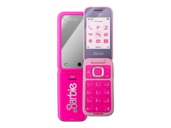 HMD Barbie Phone - 4G funksjonstelefon - dobbelt-SIM - RAM 64 MB / Internminne 128 MB - microSD slot - rear camera 0,3 MP - kraftig rosa