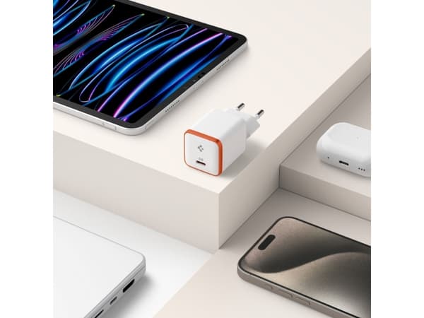 Spigen ArcStation Essential 30W, inomhus, AC, Vit