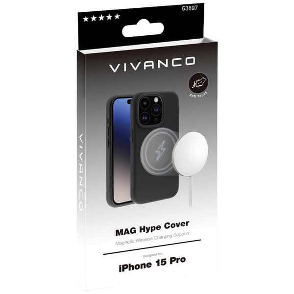 Vivanco MHCVVIPH15PBK Backcover Apple iPhone 15 Pro MagSafe-kompatibel, Stänkvattenskyddad, Dammtätt, Vattenavvisande 6