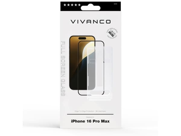 Vivanco 64240, Apple, iPhone 16 Pro Max, Iskunkestävä, likaa hylkivä, iskunkestävä, naarmuuntumaton, musta, läpinäkyvä, 1 kpl