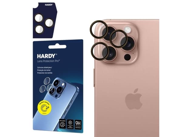 3MK Hardy Lens Protection Pro, Apple, iPhone 16 Pro Max, iPhone 16 Pro, Bump resistant, Scratch resistant, Shock resistant, Brown, Rose, Transparent
