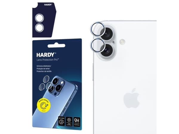 3MK Hardy Lens Protection Pro, Apple, iPhone 16 Plus, iPhone 16, Ripebestandig, Knusesikker, Sølv, Gjennomsiktig, 1 stykker