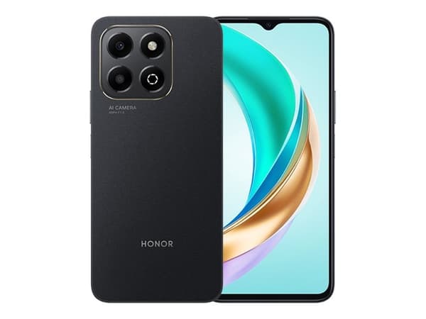 Honor X6b - 4G smarttelefon - dobbelt-SIM - RAM 4 GB / Internminne 128 GB - LCD-display - 6.56" - 720 x 1612 piksler (90 Hz) - 2x bakkameraer 50 MP - Sort