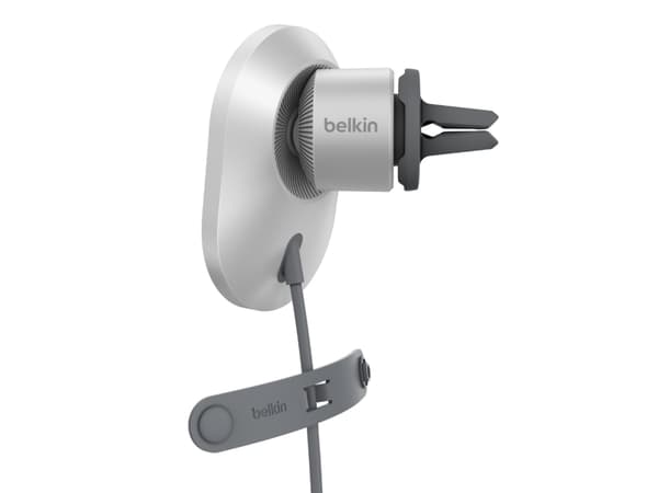 Belkin BoostCharge Pro - Trådlös laddningshållare för bil - magnetisk med Qi2 - 15 Watt - Fast Charge - grå