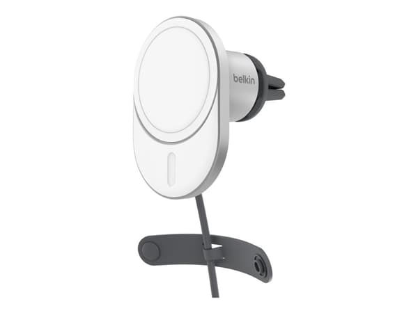 Belkin BoostCharge Pro - Trådlös laddningshållare för bil - magnetisk med Qi2 - 15 Watt - Fast Charge - grå Grå