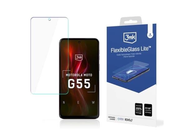 3MK FlexibleGlass Lite, Motorola, Moto G55, Slagtålig, Transparent, 1 styck