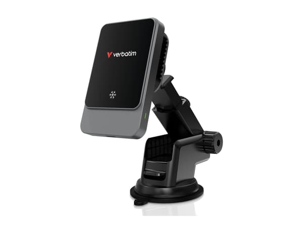 Verbatim Charge 'n' Drive - Trådløs ladeholder for bil - RGB-belysning - 15 watt - Fast Charge Sort
