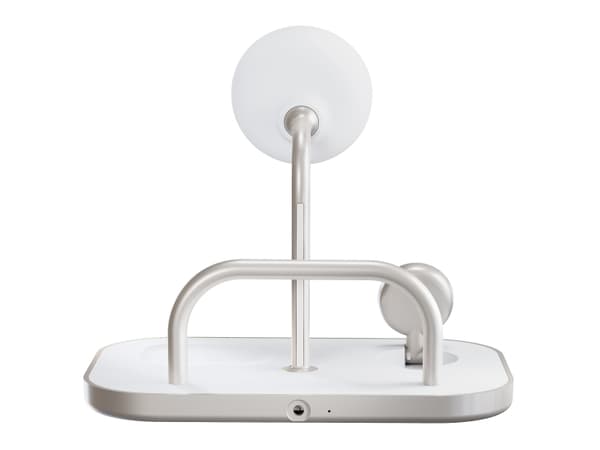 ZENS 4-in-1 Magnetic + Watch Wireless Charger - Trådløst ladestativ + AC-strømadapter - 65 watt - Fast Charge - hvit/sølv
