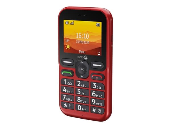 DORO Leva L10 - 4G funktionstelefon - RAM 64 MB / Internminne 128 MB - microSD slot - LCD display (TFT) - 320 x 240 pixlar (60 Hz) - rear camera 2 MP Röd