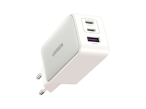 Ugreen Uno RG 65W 3-Port GaN Fast Charger pink blue, inomhus, AC, Blå