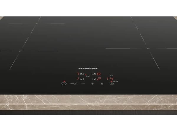 Siemens iQ100 EU611BEB5E - Induktionshäll - 4 kokplattor - Fördjupning - bredd: 56 cm - djup: 49 cm - ramlös - svart