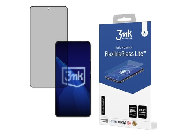 3MK FlexibleGlass Lite, Asus, ROG Phone 9, ROG Phone 9 Pro, Slagtålig, Reptålig, Svart, Transparent, 1 styck