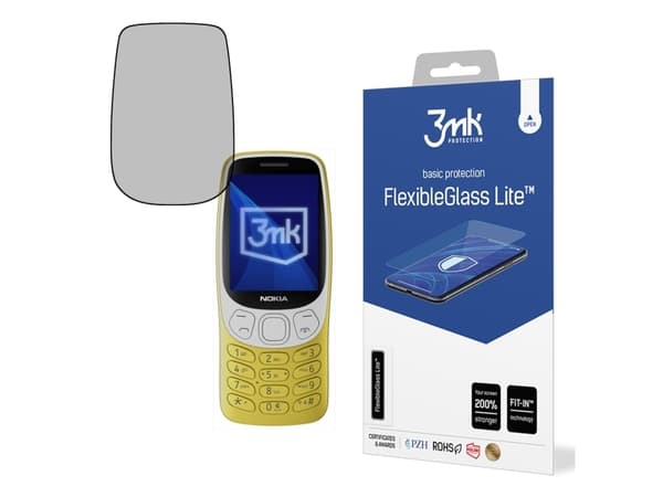 3MK FlexibleGlass Lite, Nokia, 3210 4G, Slagtålig, Reptålig, Svart, Transparent, 1 styck