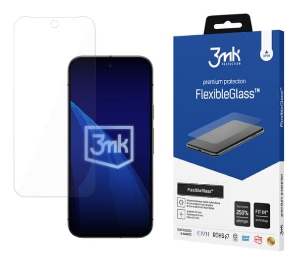3MK FlexibleGlass, Google, Pixel 9A, Anti-bacterial, Drop proof, Impact resistant, Scratch resistant, Shatterproof, Transparent, 1 pc(s)